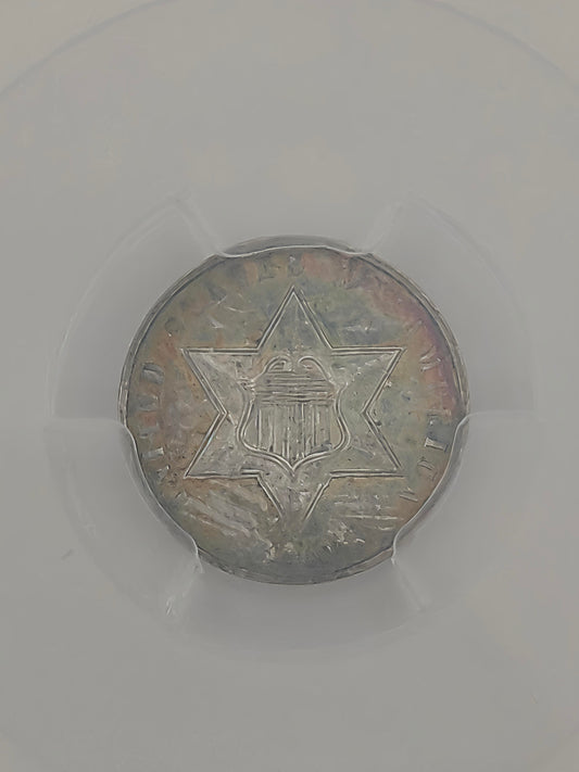 1860 Three Cent Silver MS-63 PCGS