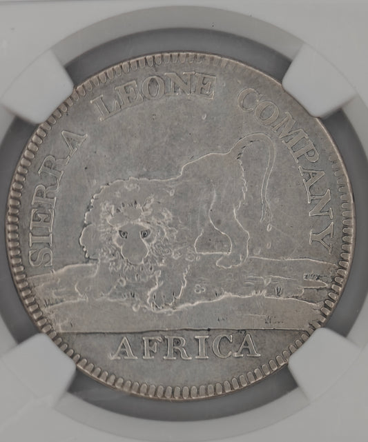 1791 Sierra Leone CO $1 Silver - Value as '100' FIne-15 NGC