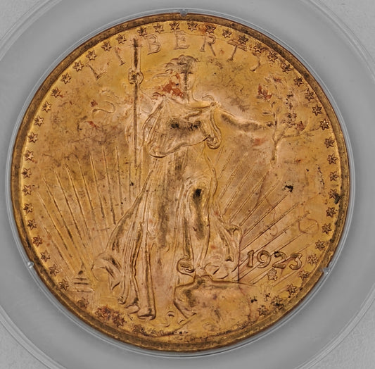 1923 St. Gaudens Gold Double MS-62 PCGS CAC (Rattler)
