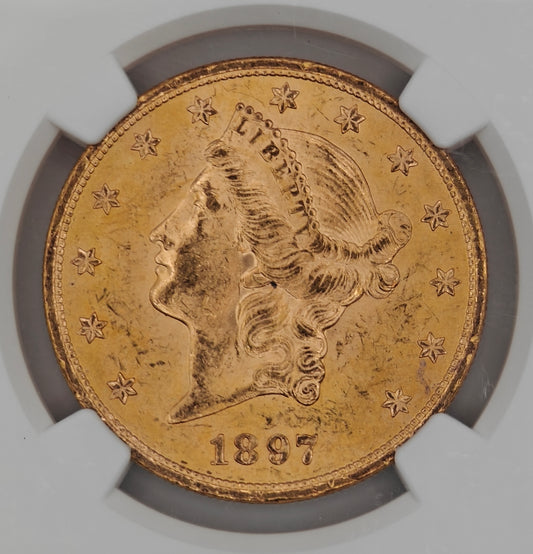 1897 $20 Gold Liberty Double Eagle MS-64 NGC