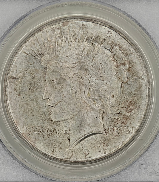 1924 Peace Dollar MS-64 PCGS Gold CAC (OGH)