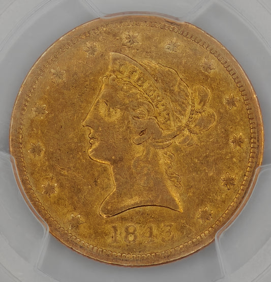 1843-O $10 Gold Liberty Eagle VF-35 PCGS