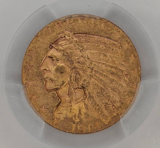 1914 $5 Gold Indian Half Eagle MS-63 PCGS