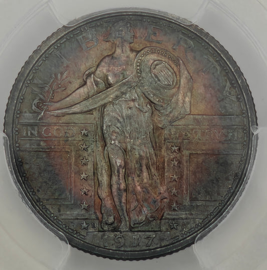 1917-D Standing Liberty Quarter Type-I MS-64 PCGS (Beautiful Toning)