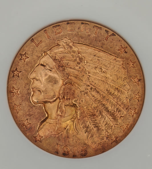 1915 $2.50 Gold Indian Quarter Eagle MS-63 NGC