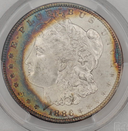1886 Morgan Dollar MS-66+ PCGS CAC (Beautiful Toning)