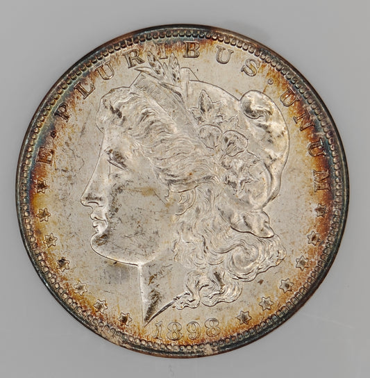 1898-O Morgan Dollar MS-64 NGC (Beautiful Toning)