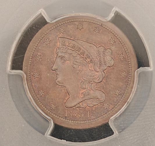 1851 Half Cent MS-63 PCGS (Brown)