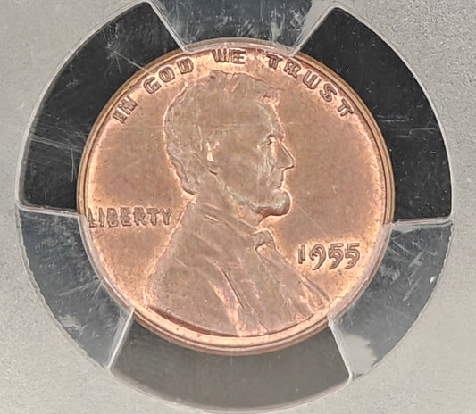 1955 Lincoln Cent (Doubled Die Obverse) MS-63 PCGS CAC (Brown)
