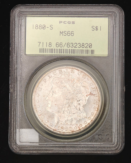 1880-S Morgan Dollar MS-66 PCGS (Beautiful Reverse Toning)