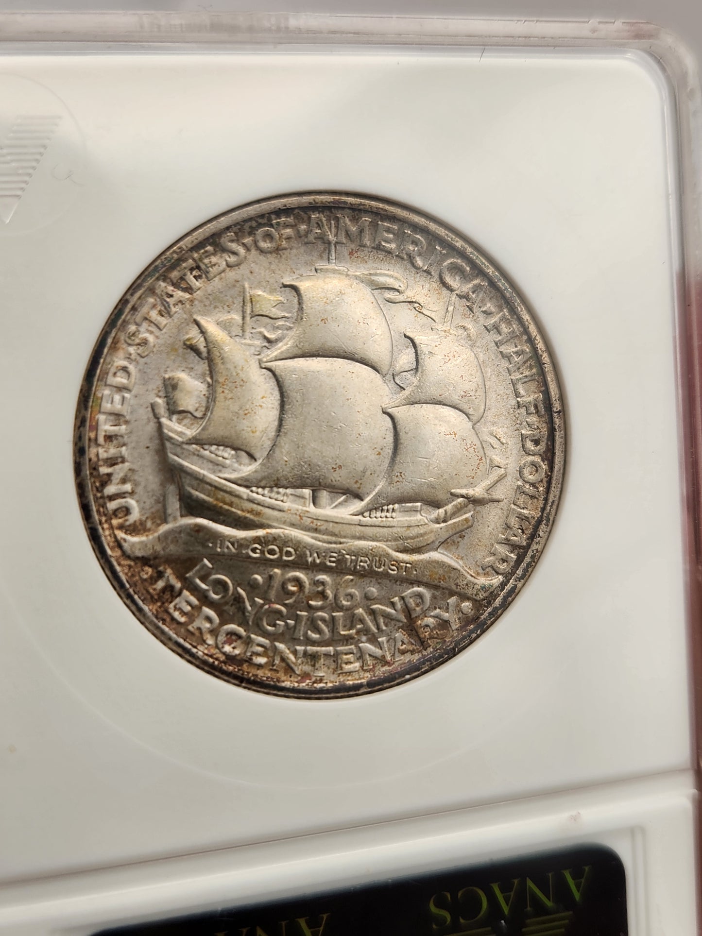 1936 Long Island Commemorative Half Dollar MS-63 ANACS (Soapbox)