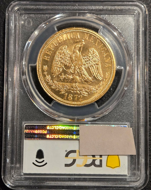1872-MO M Mexico Gold 20 Peso MS-64 PCGS