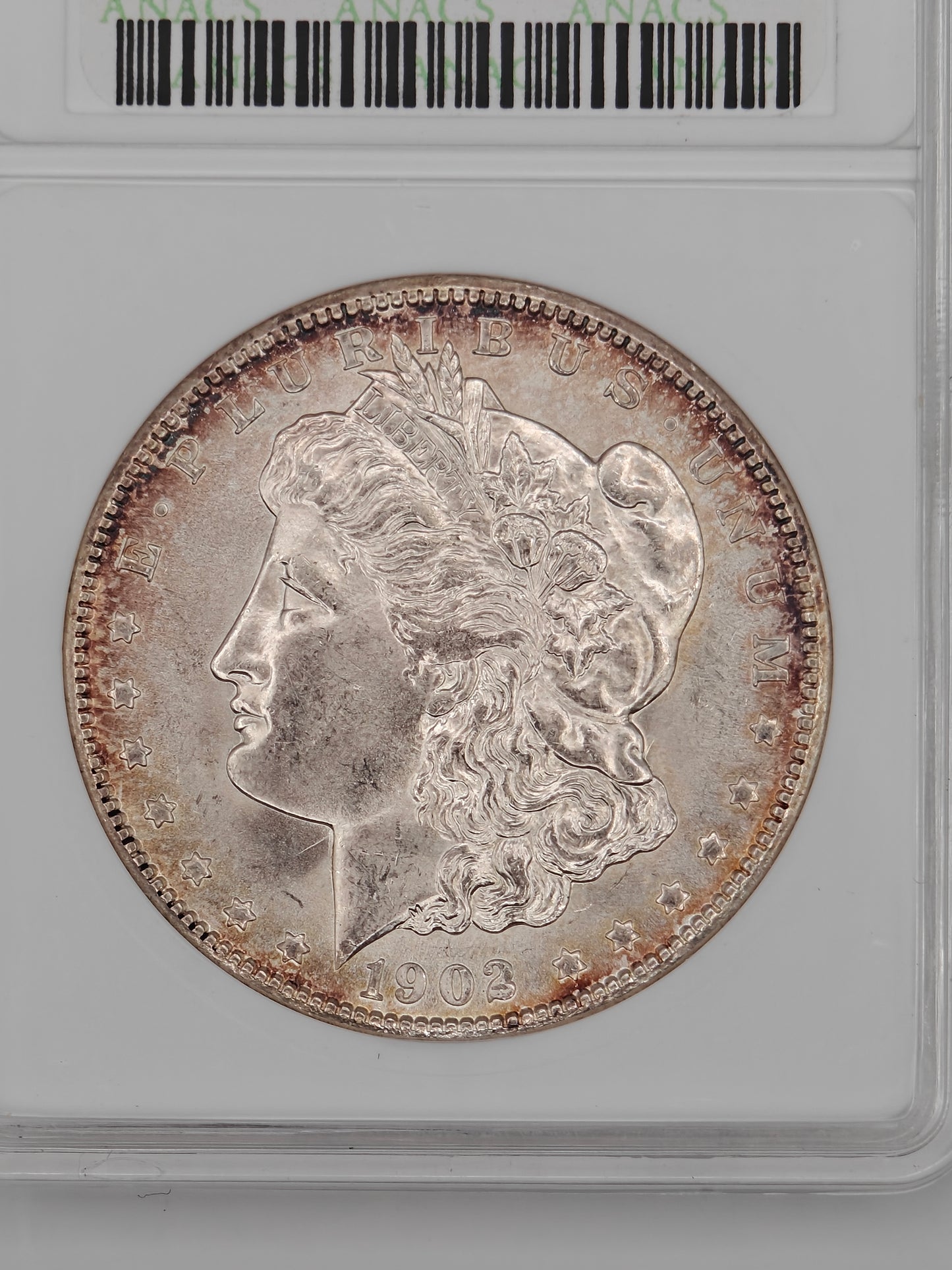 1902-O Morgan Dollar MS-64 ANACS (Beautiful Toning)
