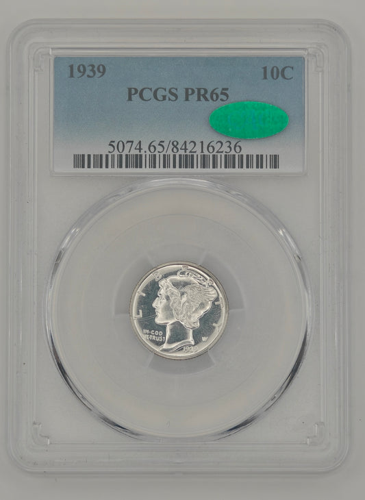 1939 Mercury Dime PR-65 PCGS CAC