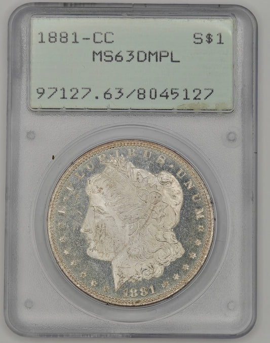 1881-CC Morgan Dollar MS-63 (DMPL) PCGS (Rattler)
