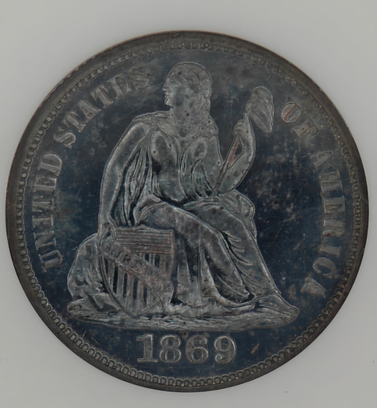 1869 Liberty Seated Dime PF-64 NGC
