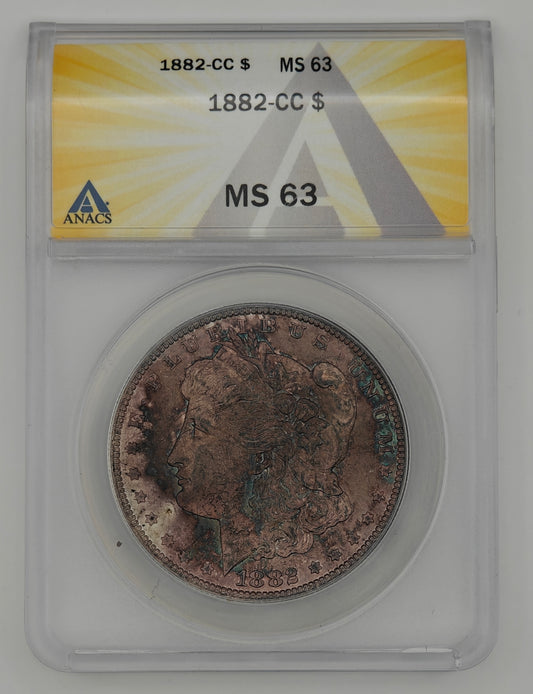 1882-CC Morgan Dollar MS-63 ANACS (Beautiful Toning)