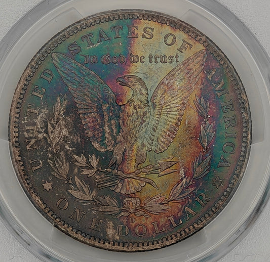 1884-O Morgan Dollar MS-63 PCGS (Rainbow Toned)