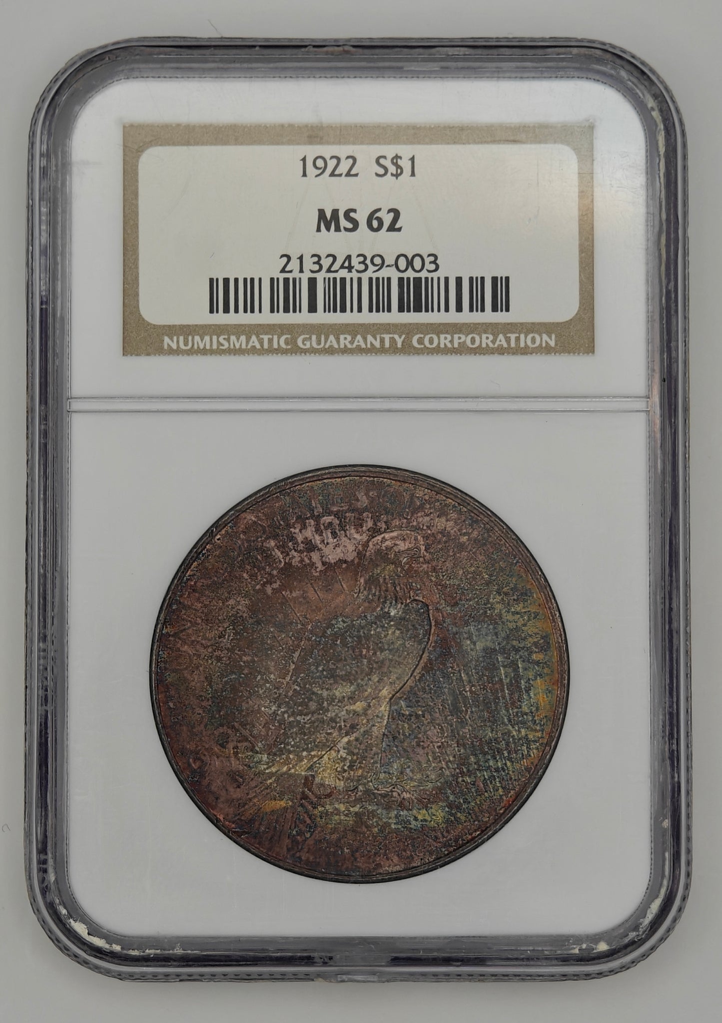 1922 Peace Dollar MS-62 NGC (Beautifully Toned)