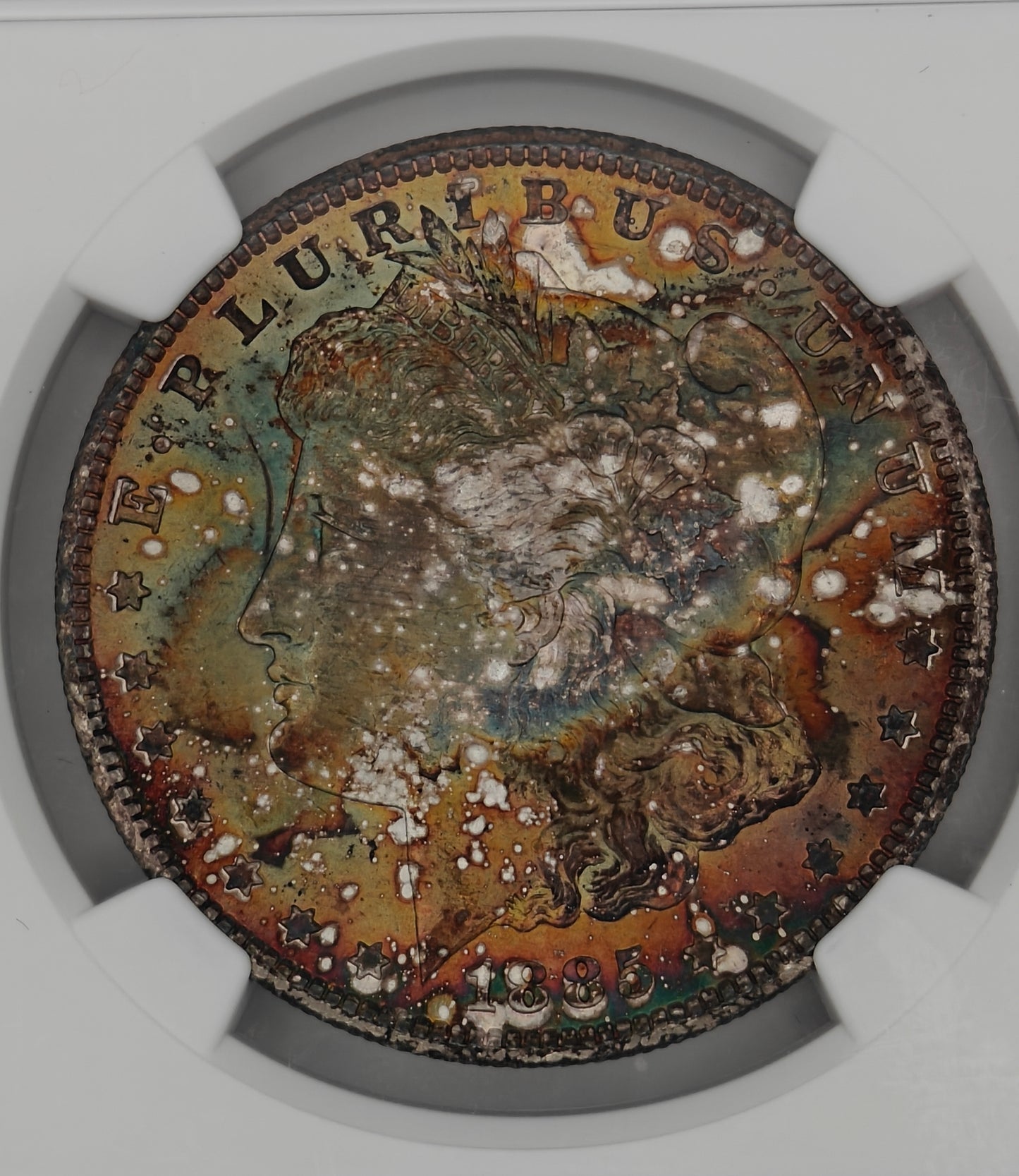 1885-CC Morgan Dollar MS-65 NGC (VAM-4, Beautiful Toning)