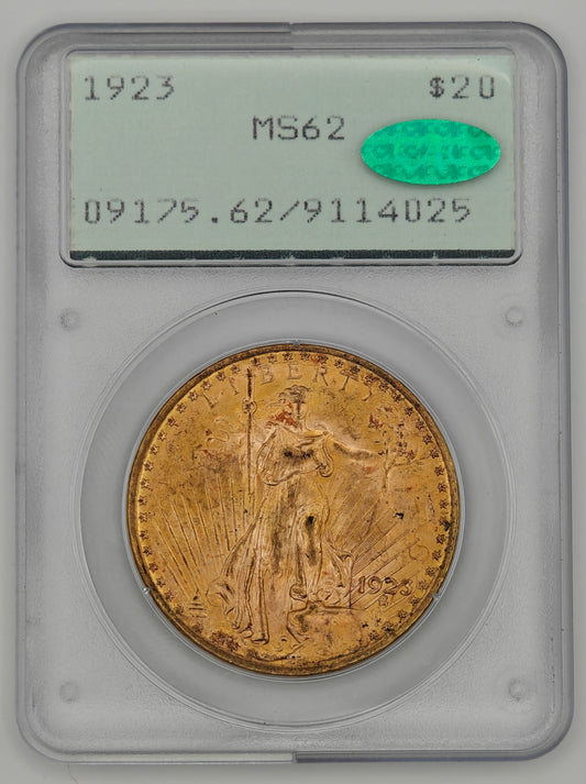 1923 St. Gaudens Gold Double MS-62 PCGS CAC (Rattler)