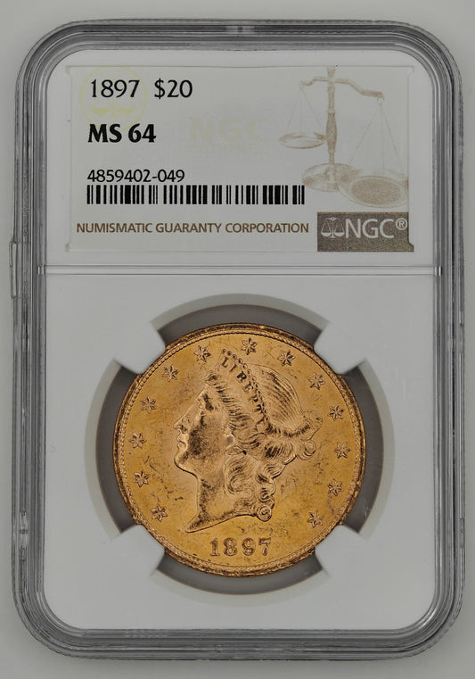 1897 $20 Gold Liberty Double Eagle MS-64 NGC