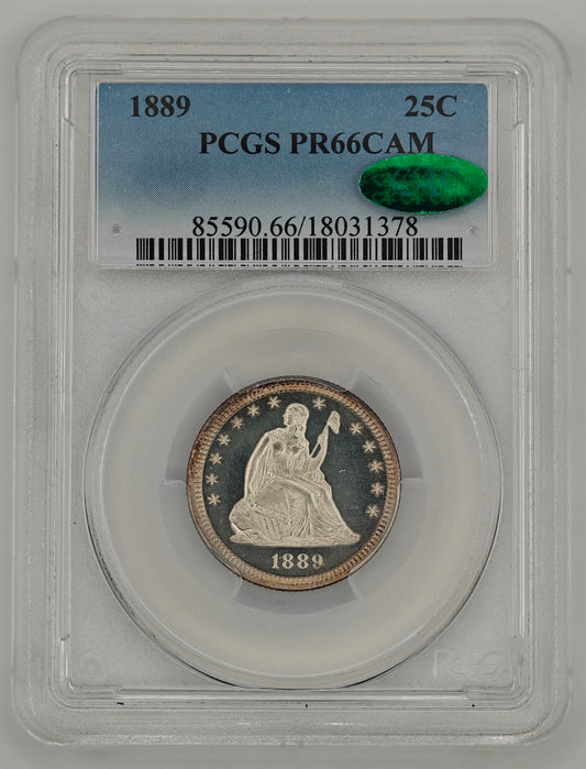 1889 Liberty Seated Quarter PR-66 Cameo PCGS CAC