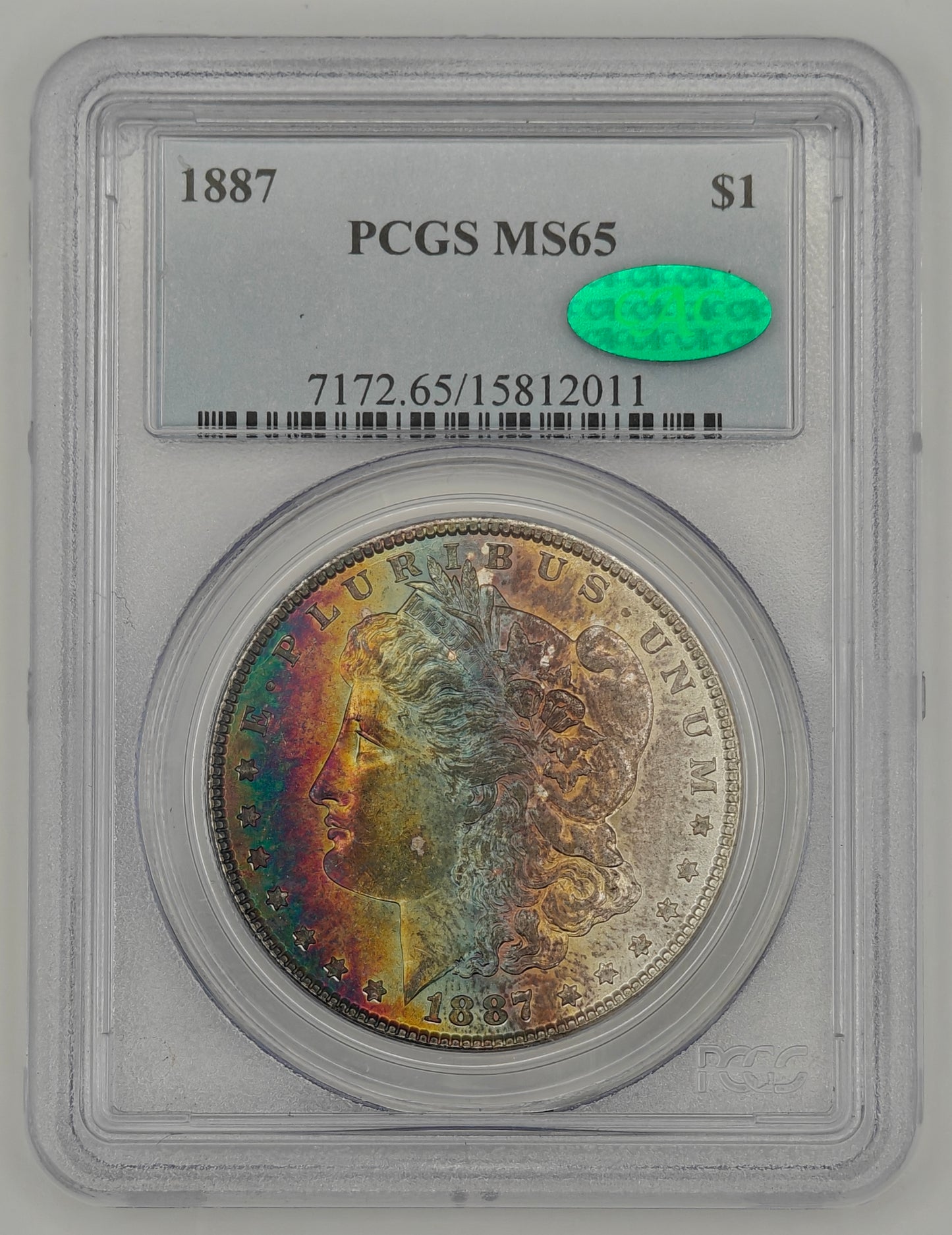 1887 Morgan Dollar MS-65 PCGS CAC (Beautiful Toning)