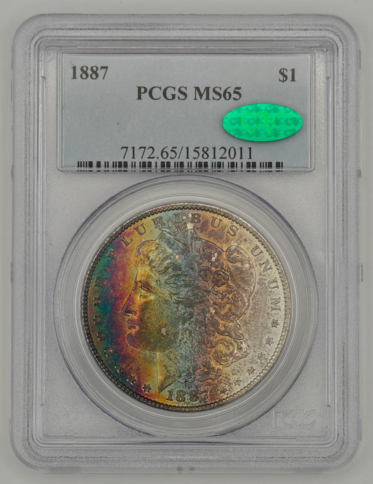 1887 Morgan Dollar MS-65 PCGS CAC (Beautiful Toning)