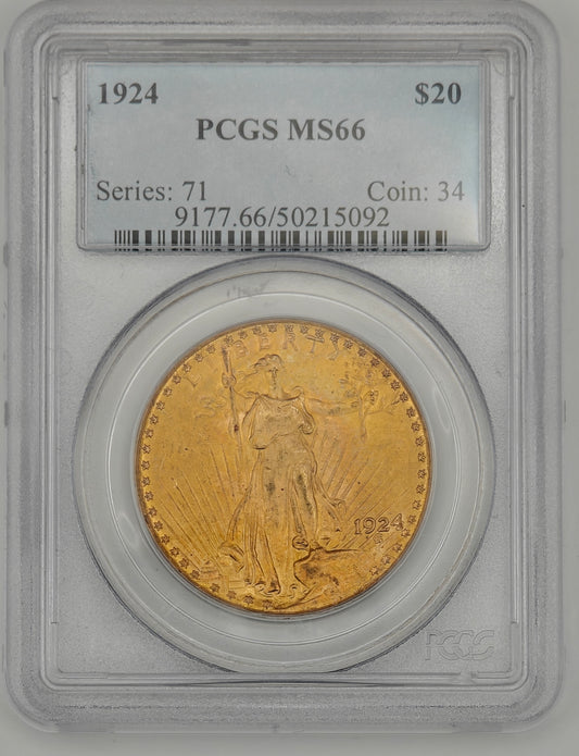1924 $20 Gold St. Gauden's Double Eagle MS-66 PCGS