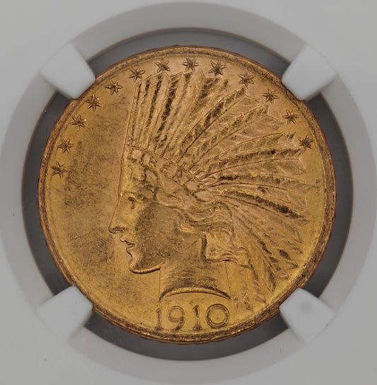 1910-D $10 Gold Indian Eagle MS-61 NGC