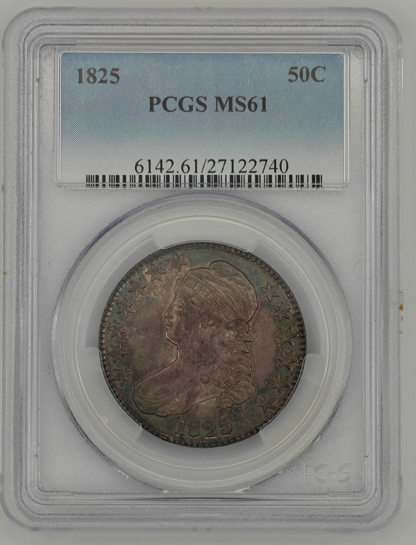 1825 Capped Bust Half Dollar MS-61 PCGS