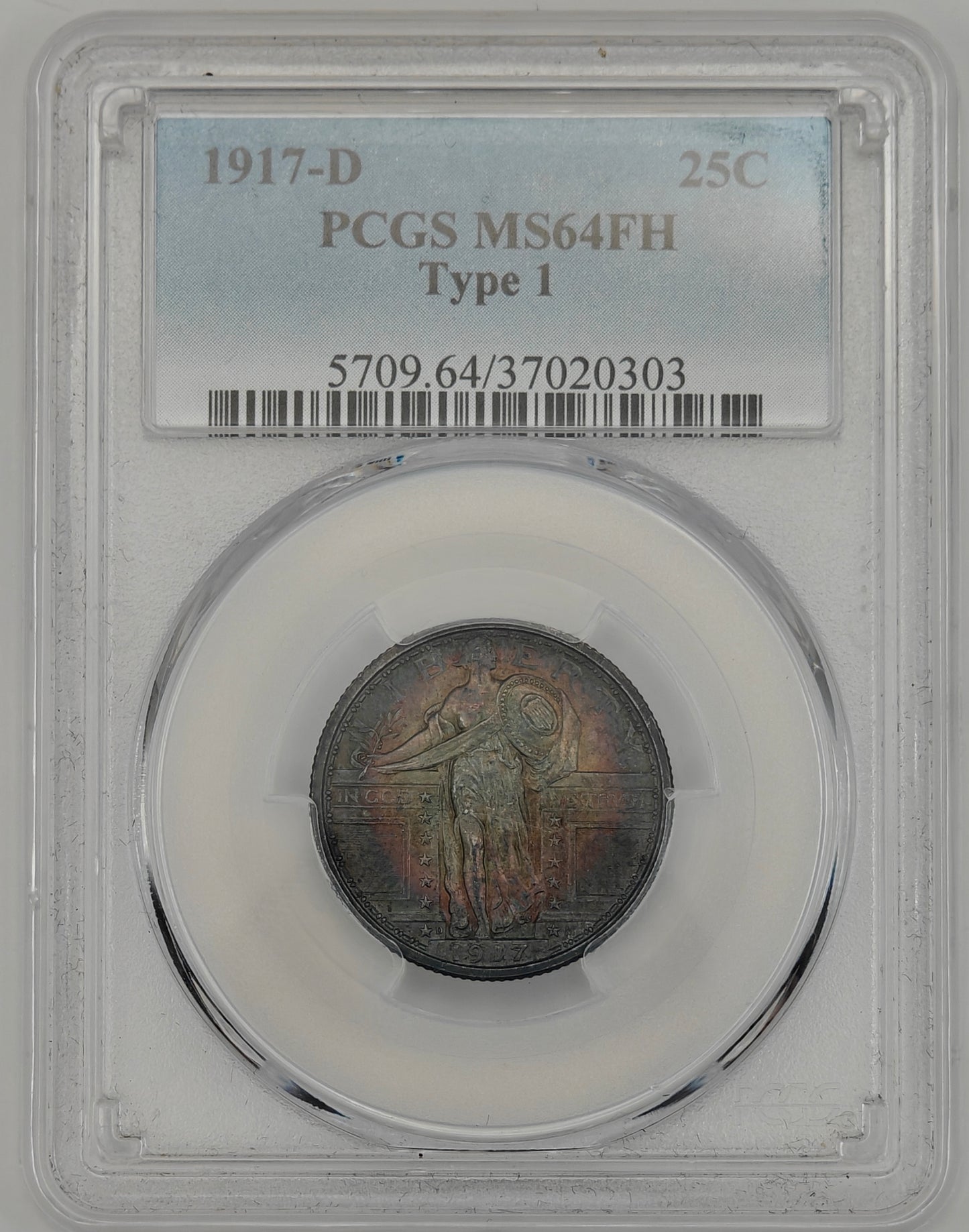 1917-D Standing Liberty Quarter Type-I MS-64 PCGS (Beautiful Toning)