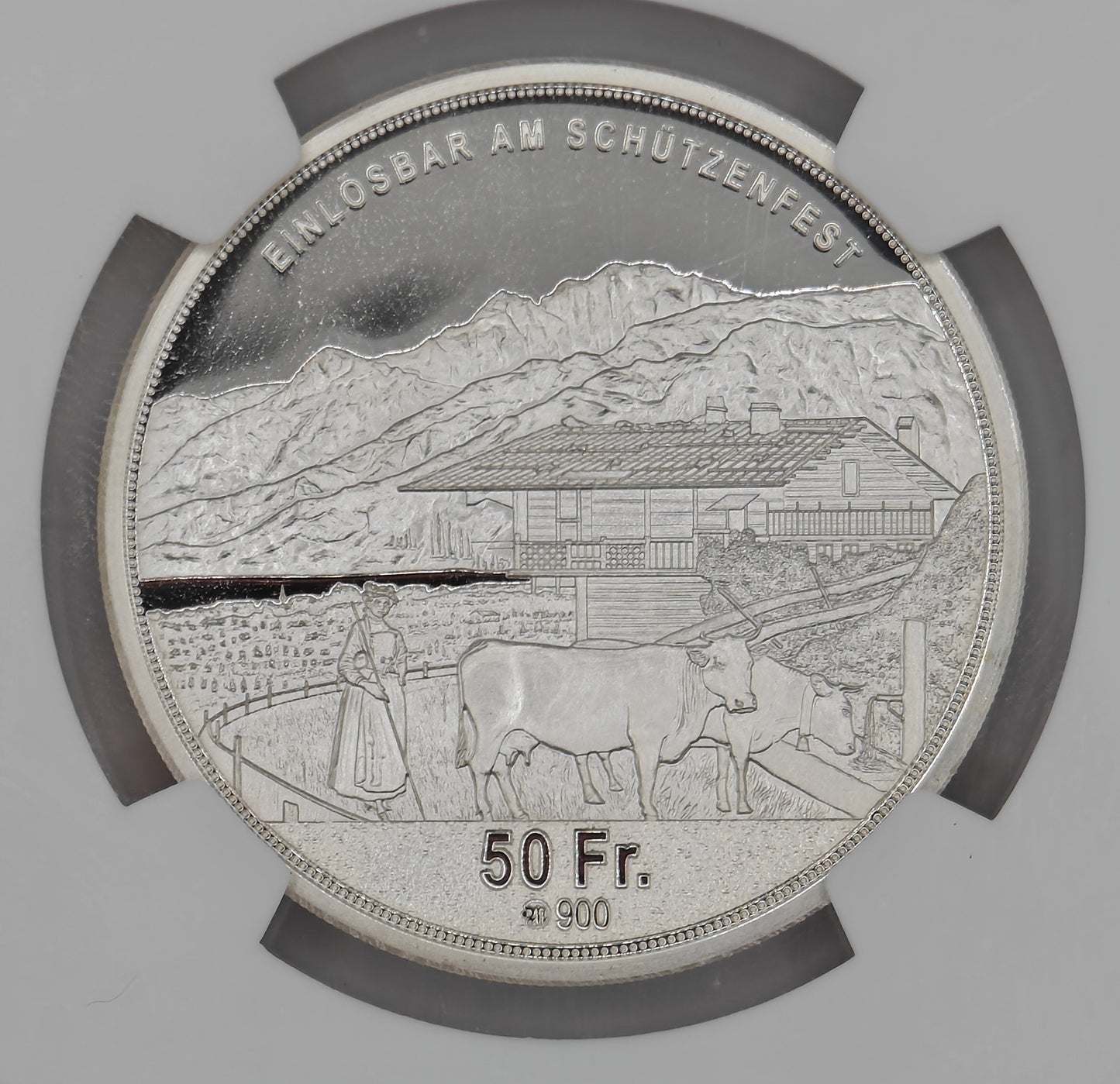 2023 Switzerland 50 Francs Obwalden Shooting Festival PF-69 UCAM NGC (Hab-116a)