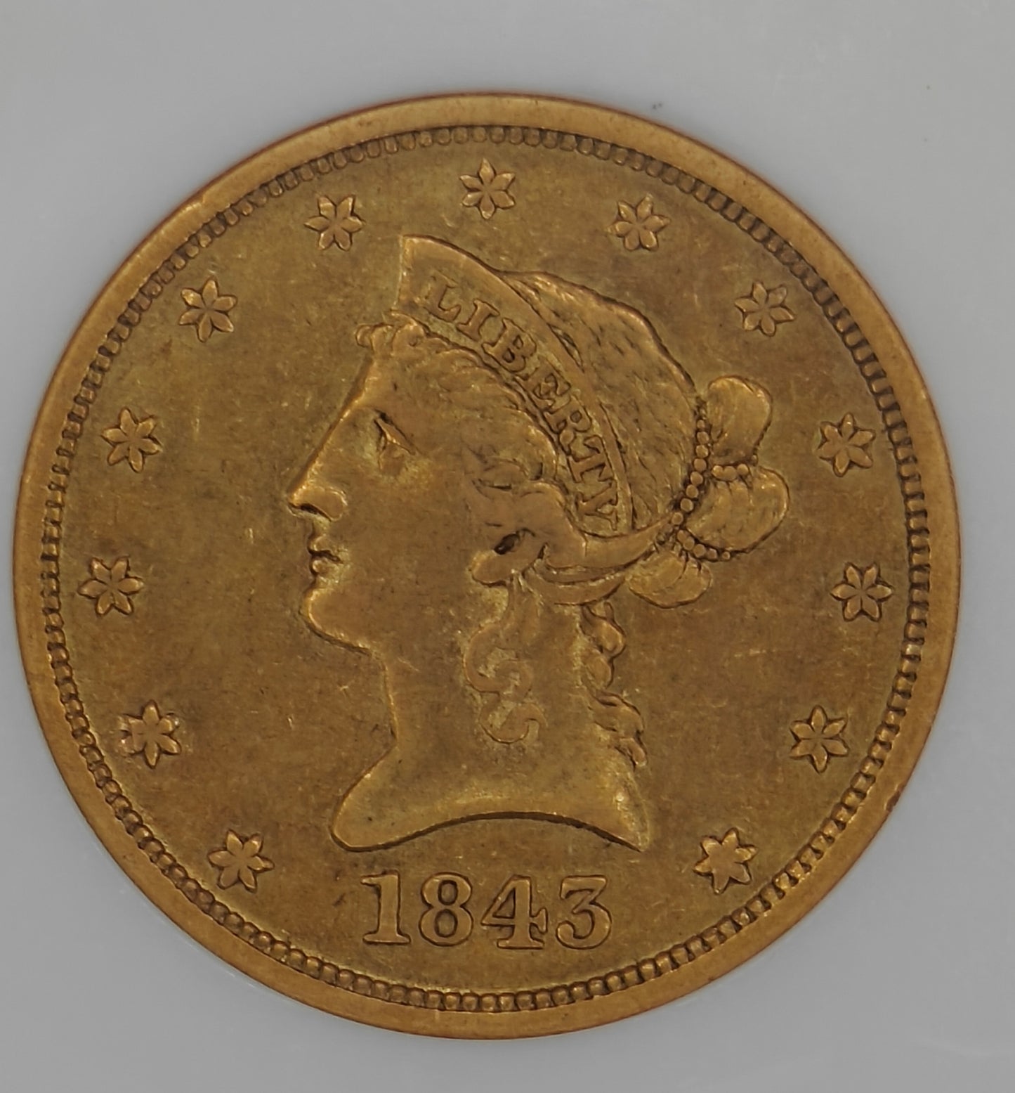 1843-O $10 Liberty Gold Eagle XF-40 NGC