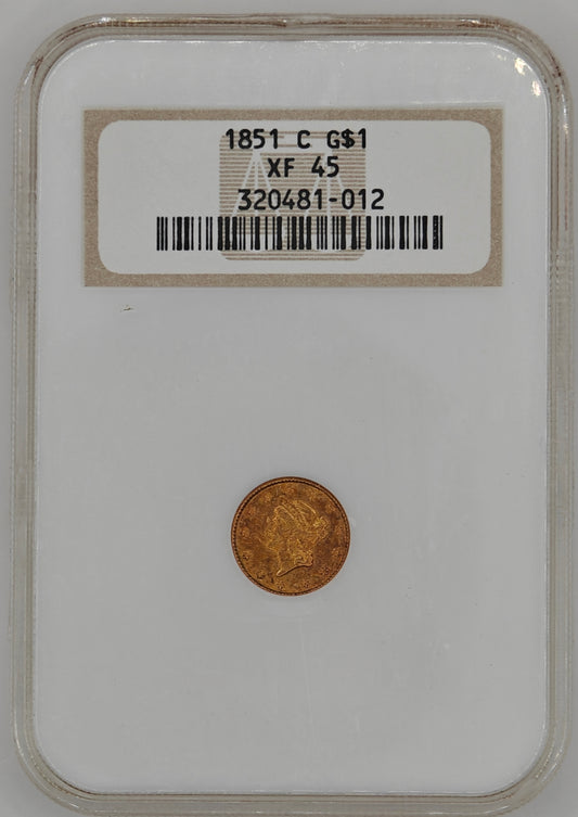 1851-C $1 Gold Liberty Head XF-45 NGC