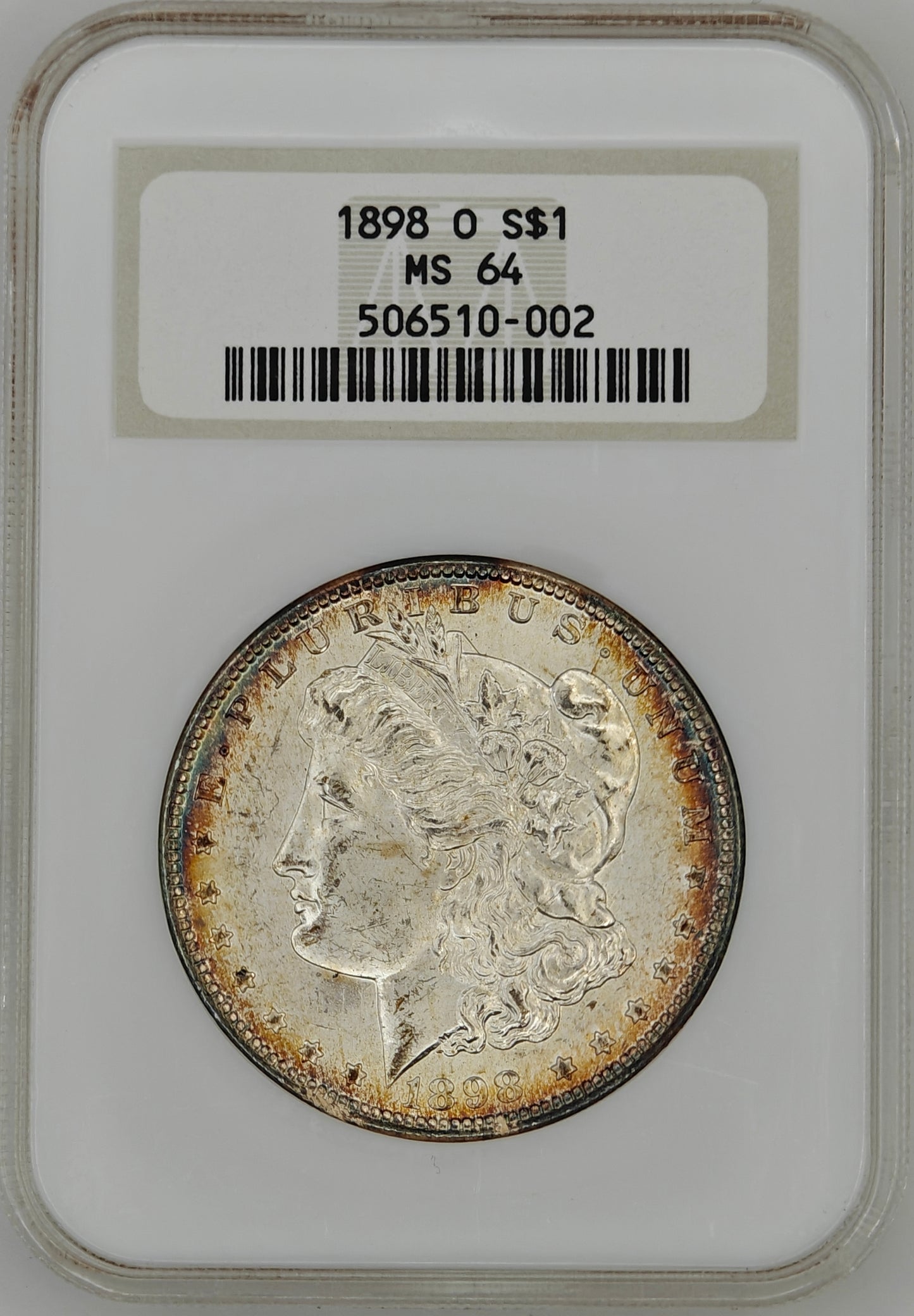 1898-O Morgan Dollar MS-64 NGC (Beautiful Toning)