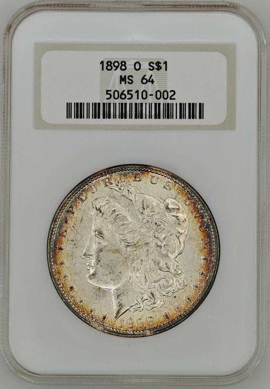 1898-O Morgan Dollar MS-64 NGC (Beautiful Toning)