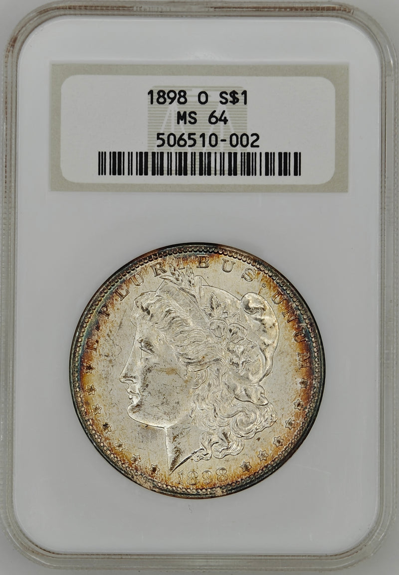 1898-O Morgan Dollar MS-64 NGC (Beautiful Toning)
