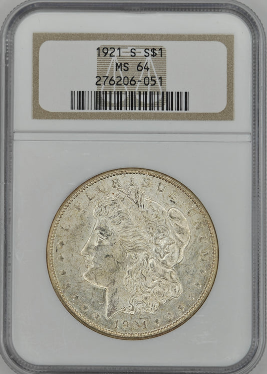 1921-S Morgan Dollar MS-64 NGC
