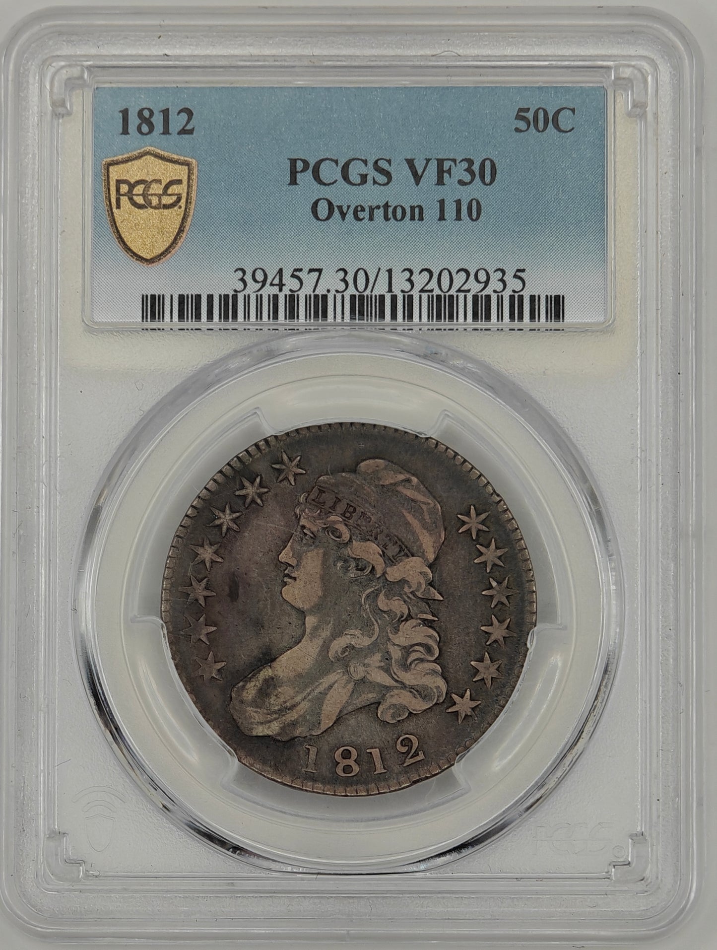 1812 Capped Bust Half Dollar VF-30 PCGS (Overton 110)