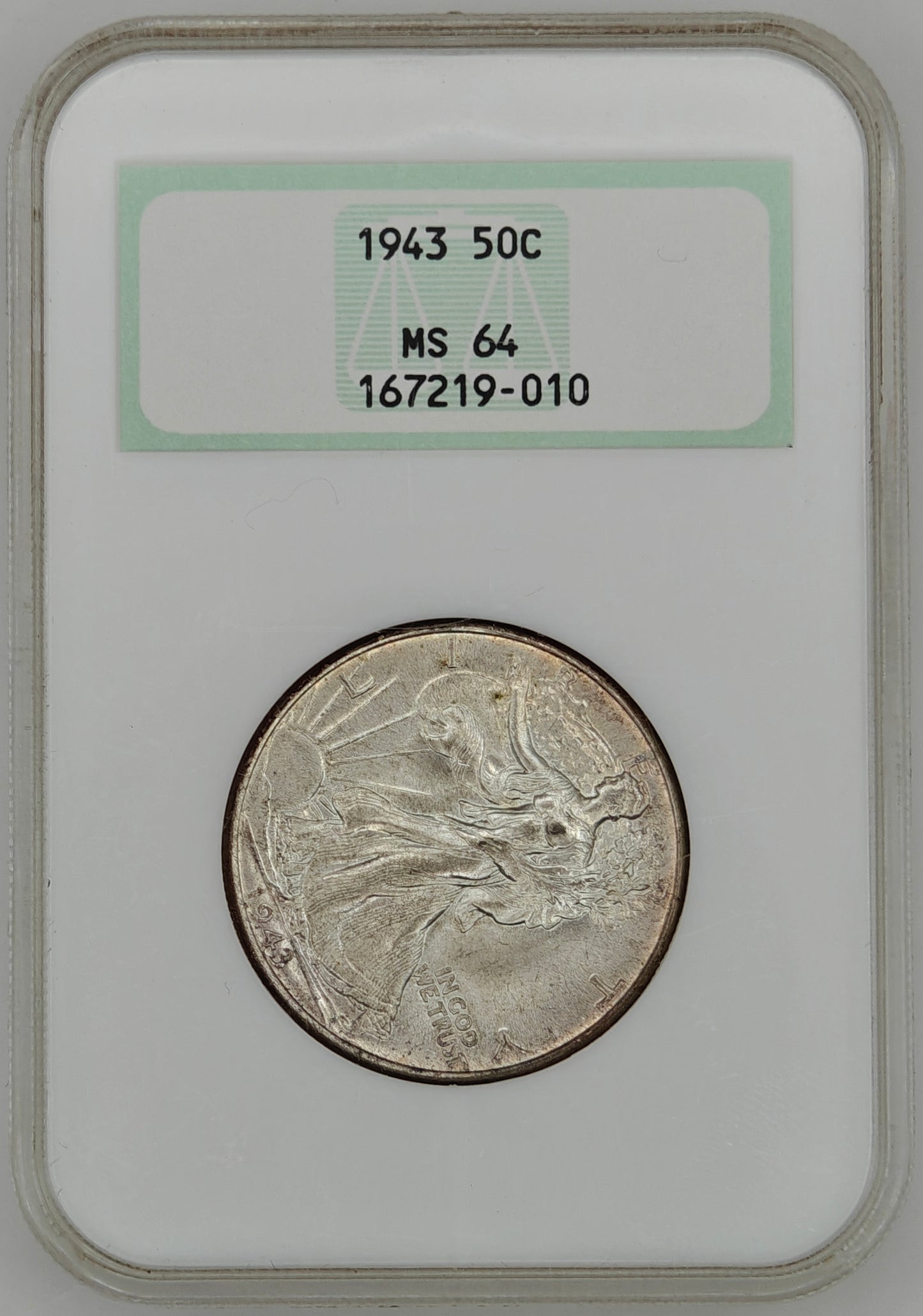 1943 Walking Liberty Half Dollar MS-64 NGC