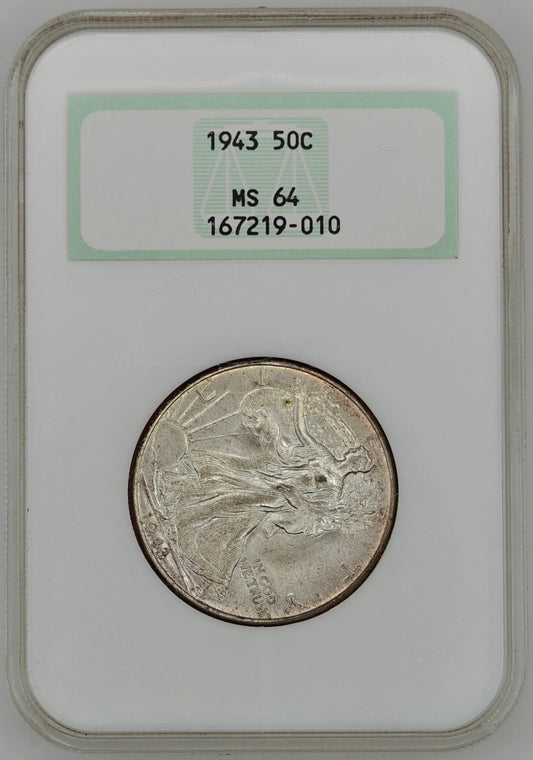 1943 Walking Liberty Half Dollar MS-64 NGC