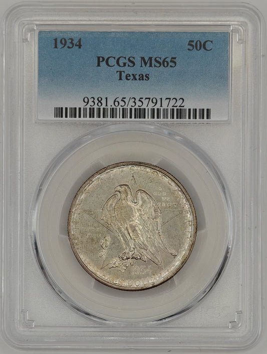 1934 Texas Centennial Commemorative Half Dollar MS-65 PCGS