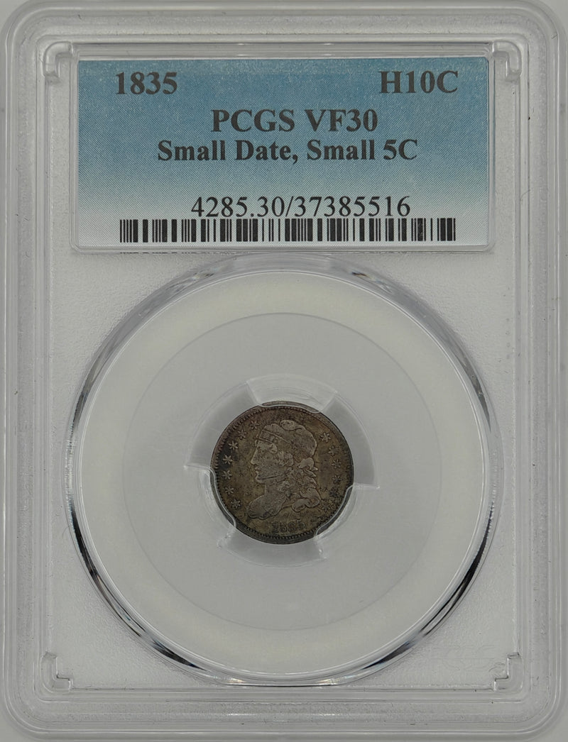 1835 Capped Bust Half Dime VF-30 PCGS (Small Date, Small 5C)