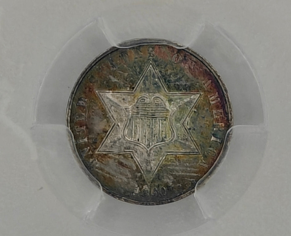 1860 Three Cent Silver MS-63 PCGS