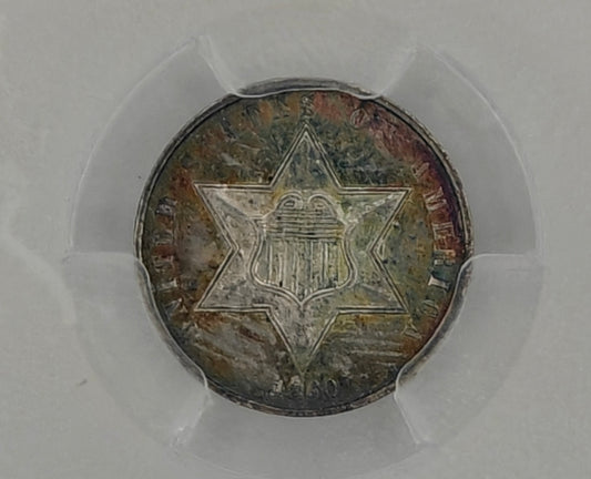 1860 Three Cent Silver MS-63 PCGS
