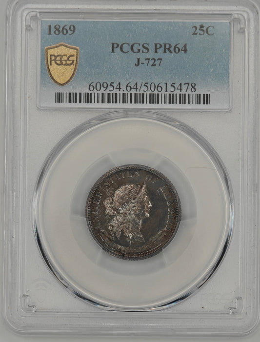 1869 Standard Silver Twenty-Five Cent Pattern PR-64 PCGS (J-727)