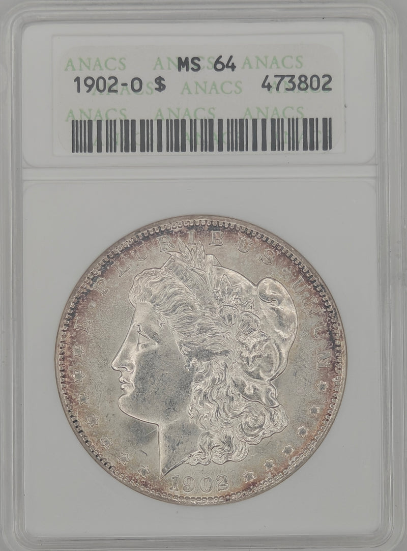 1902-O Morgan Dollar MS-64 ANACS (Beautiful Toning)