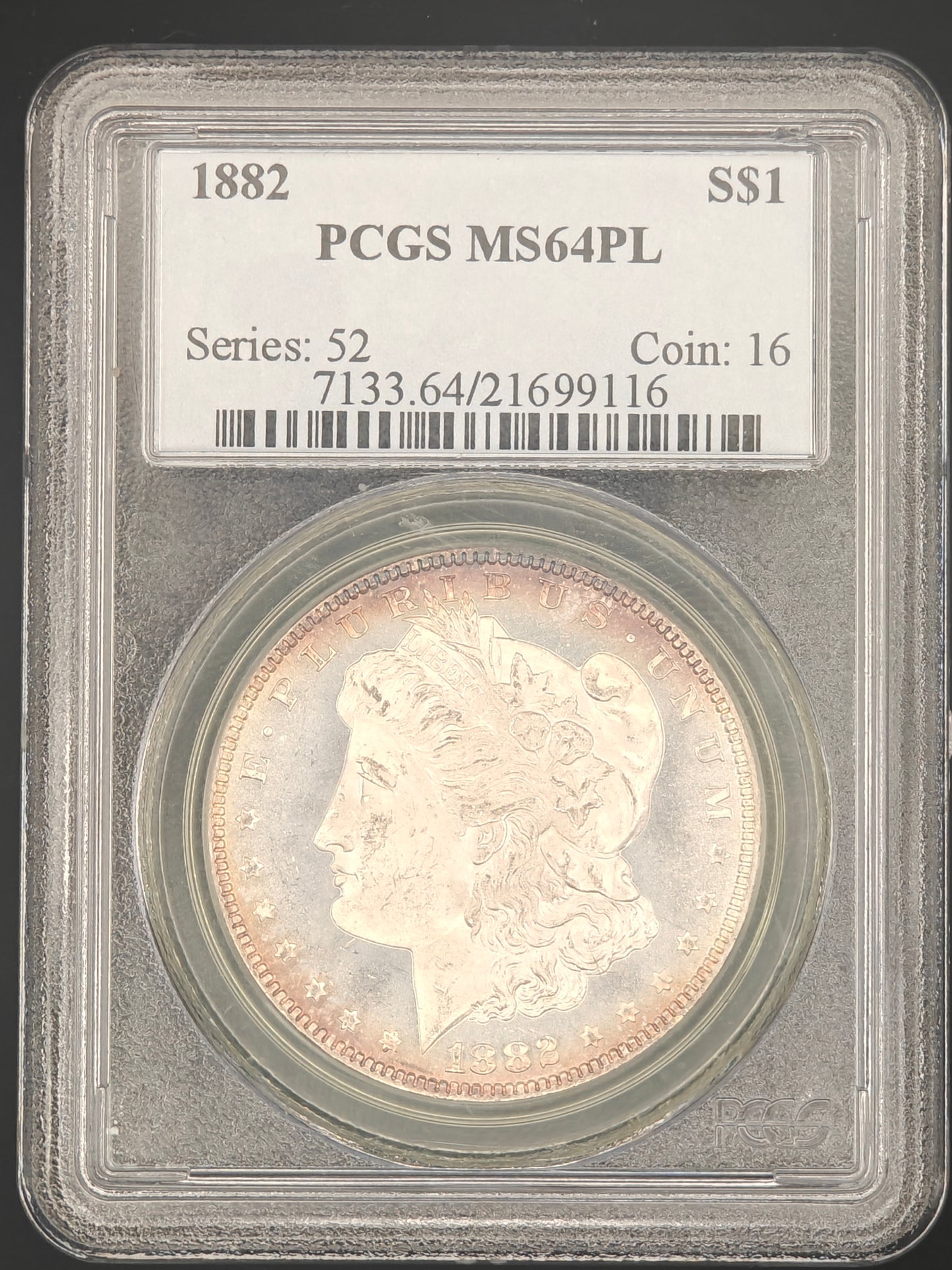 1882 Morgan Dollar MS-64 PL PCGS